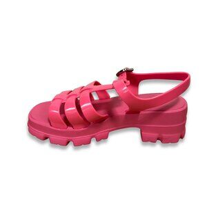 Zaxy Power Pink Fisherman Jelly Sandals Chunky Platform Vegan Size 8